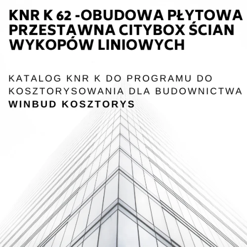 KNR-K62 Obudowa płytowa przestawna CITYBOX ścian wykopów liniowych