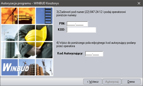 Program kosztorysowy rejestracja telefoniczna