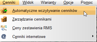Wczytanie cenników