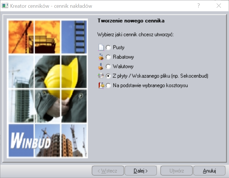 czytywanie cenników w programie kosztorysowym