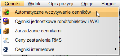 Wczytanie cenników